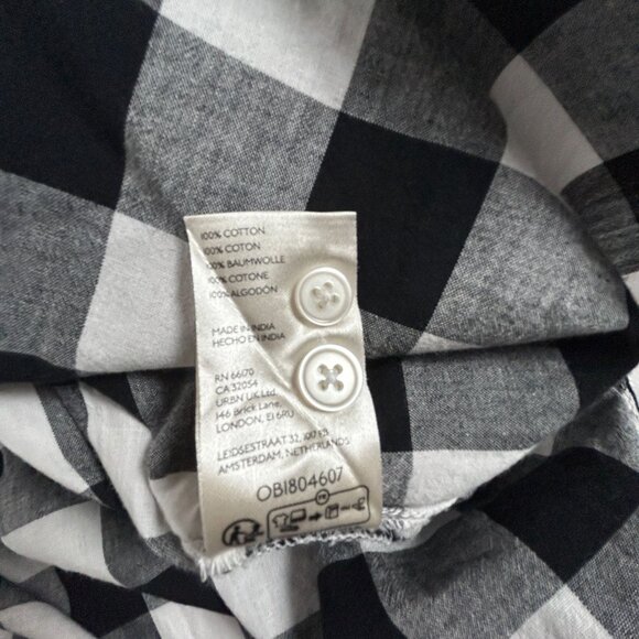 Maeve By Anthropologie Womens Black Buffalo Plaid Button-Up Shirt Medium Cotton - Picture 5 of 8